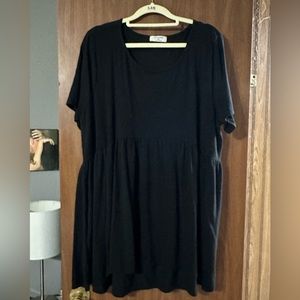 Zenana black babydoll top in plus size